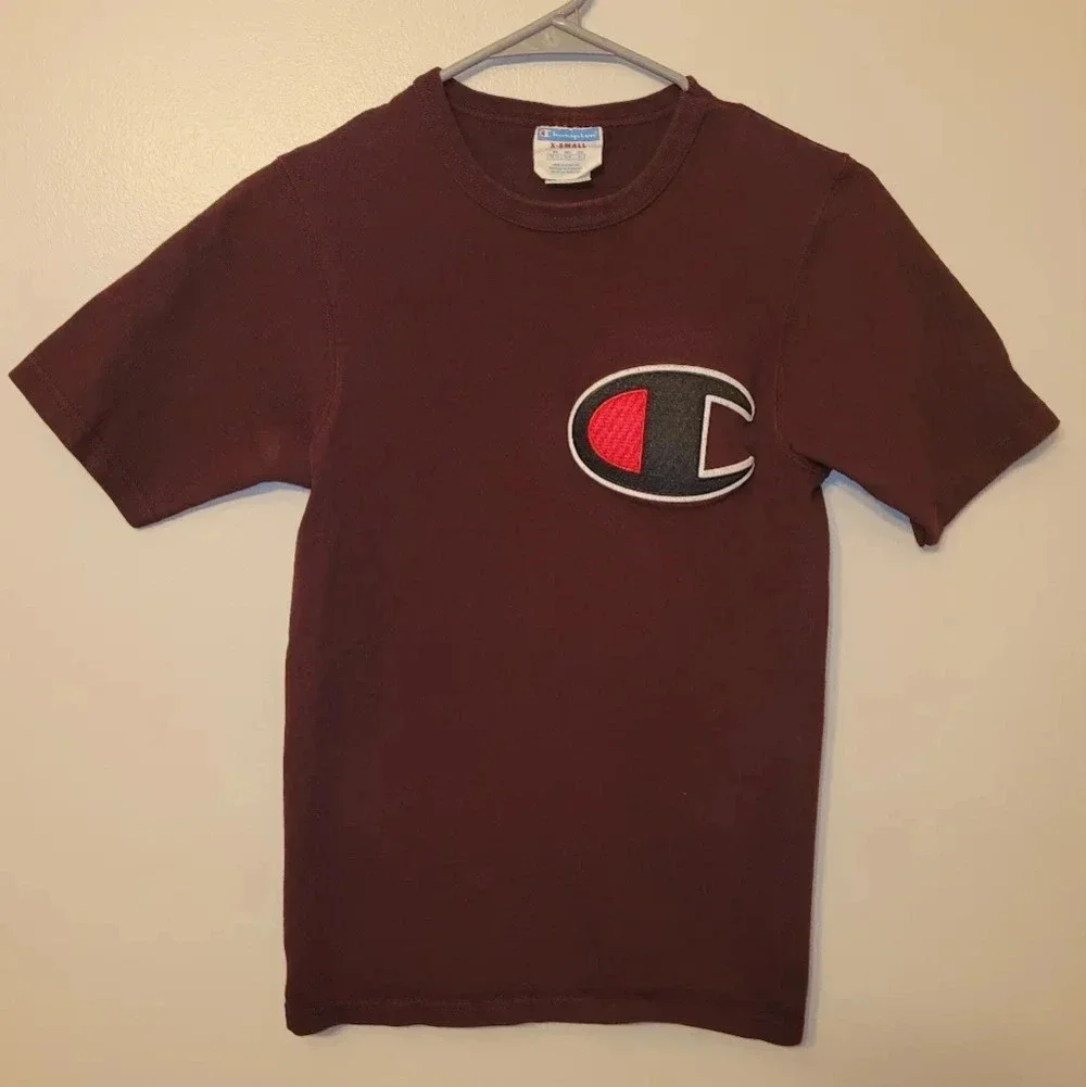 Champion Burgundy Tee Men's size X-Small LOT-F - Picture 2 of 5